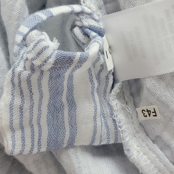 A.n.a Blue And White Striped Preppy Cotton Long Sleeve Button Down Sz L NEW - Picture 9 of 13
